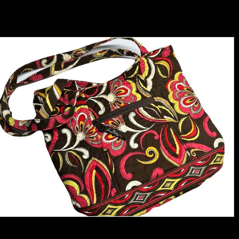 VERA BRADLEY Puccini Gabby Quilted Patterned Red/Black/Yellow Handbag Purse